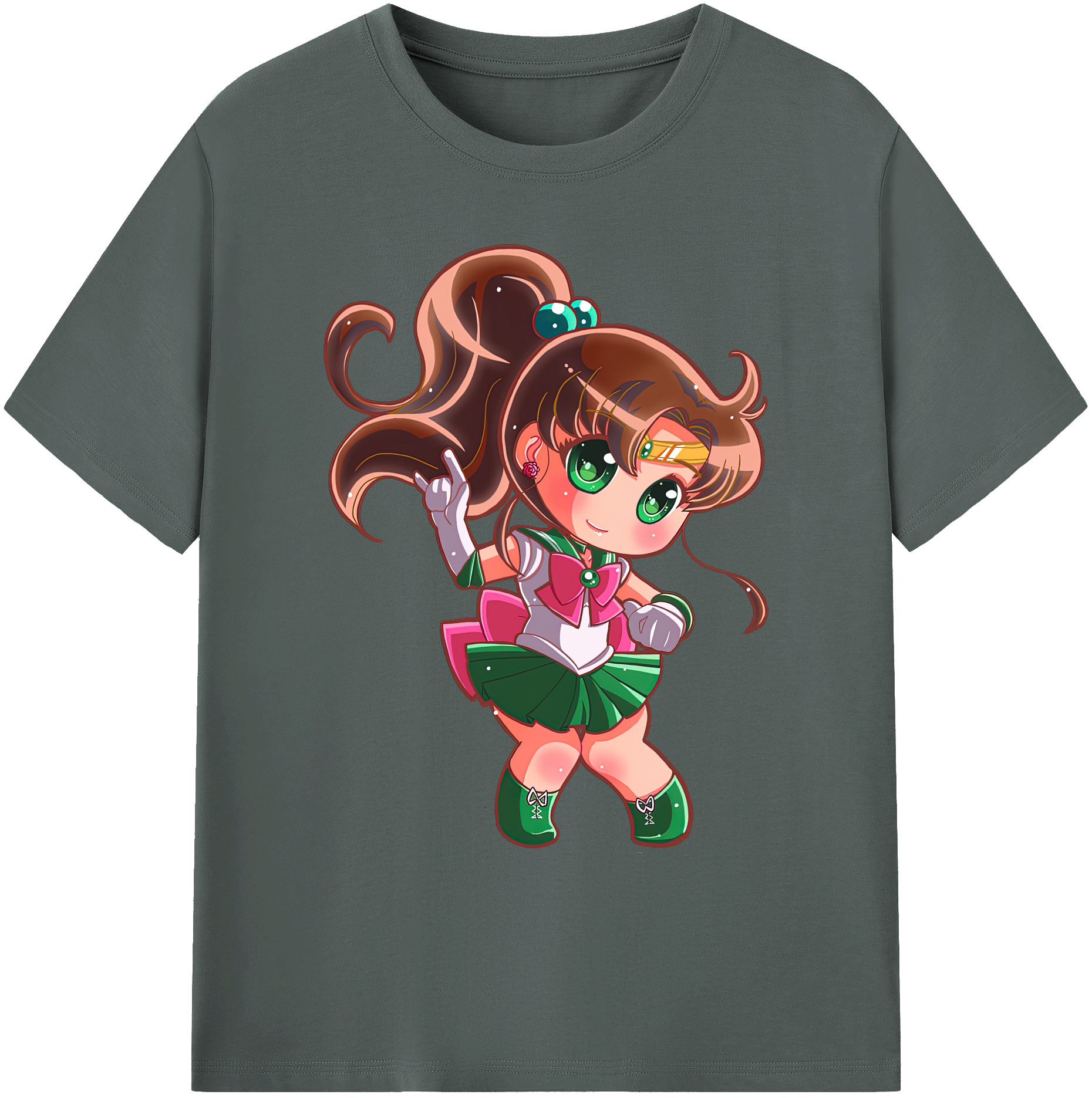 （画像用） 美少女戦士セーラームーン 木野 まこと きの まこと Sailor Moon Kino Makoto （セーラージュピター；Sailor Jupiter） 綿100％ メンズ半袖Tシャツ｜肌触りやわらか＆通気性